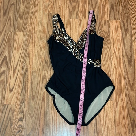 Vintage Cheetah One Piece Swimsuit, underwire, 10 - Picture 7 of 8